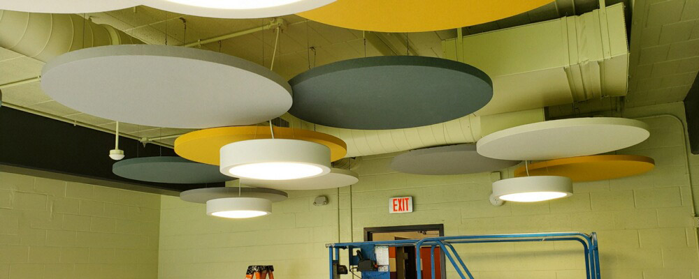 picture of circle acoustical panels at New Covenant Church